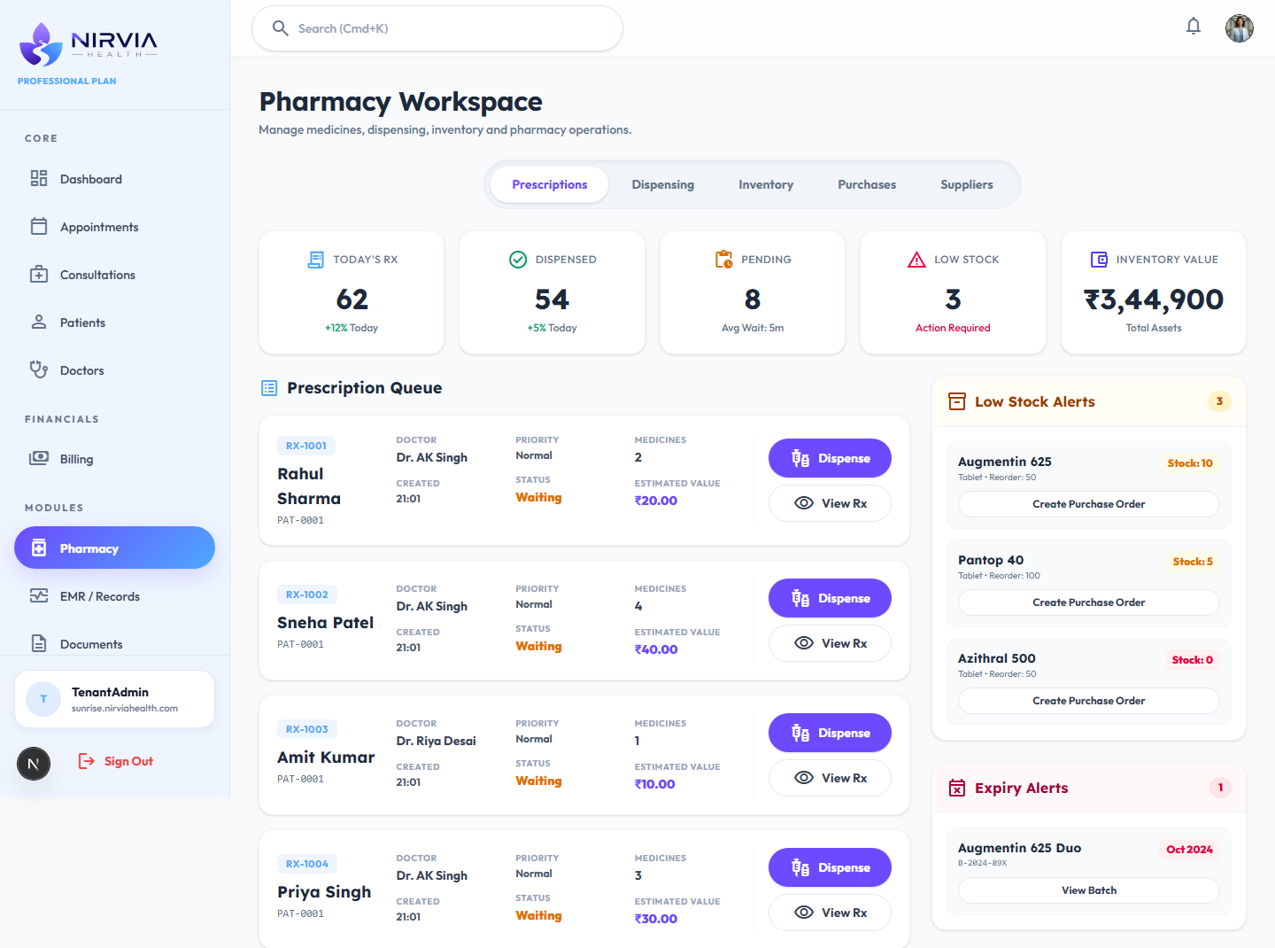 Pharmacy and Inventory